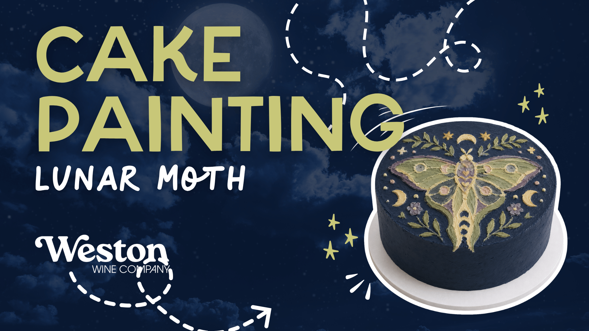 Lunar Moth Cake Painting