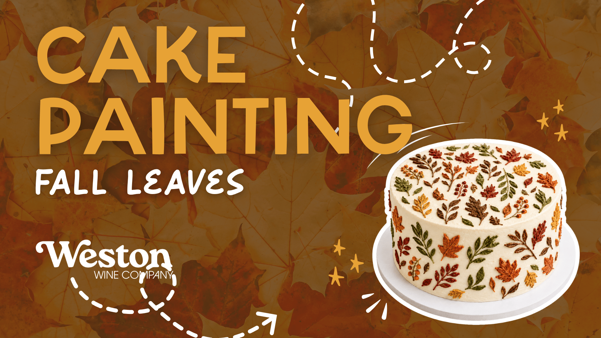 Fall Leaves Cake Painting