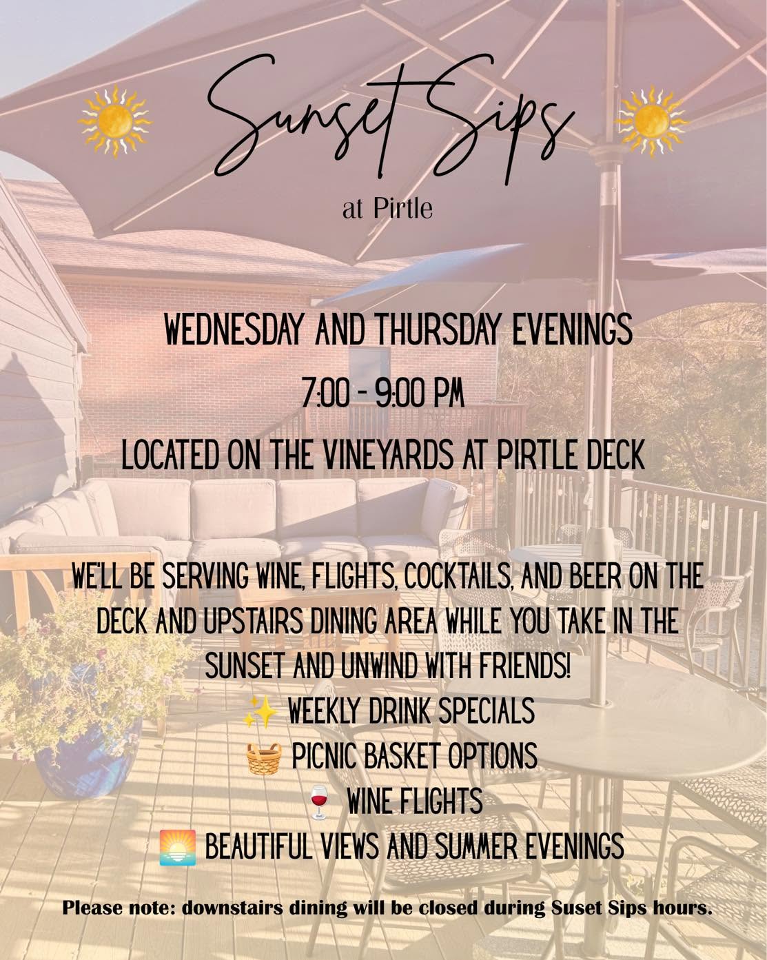 Sunset Sips at the Vineyard at Pirtle Winery