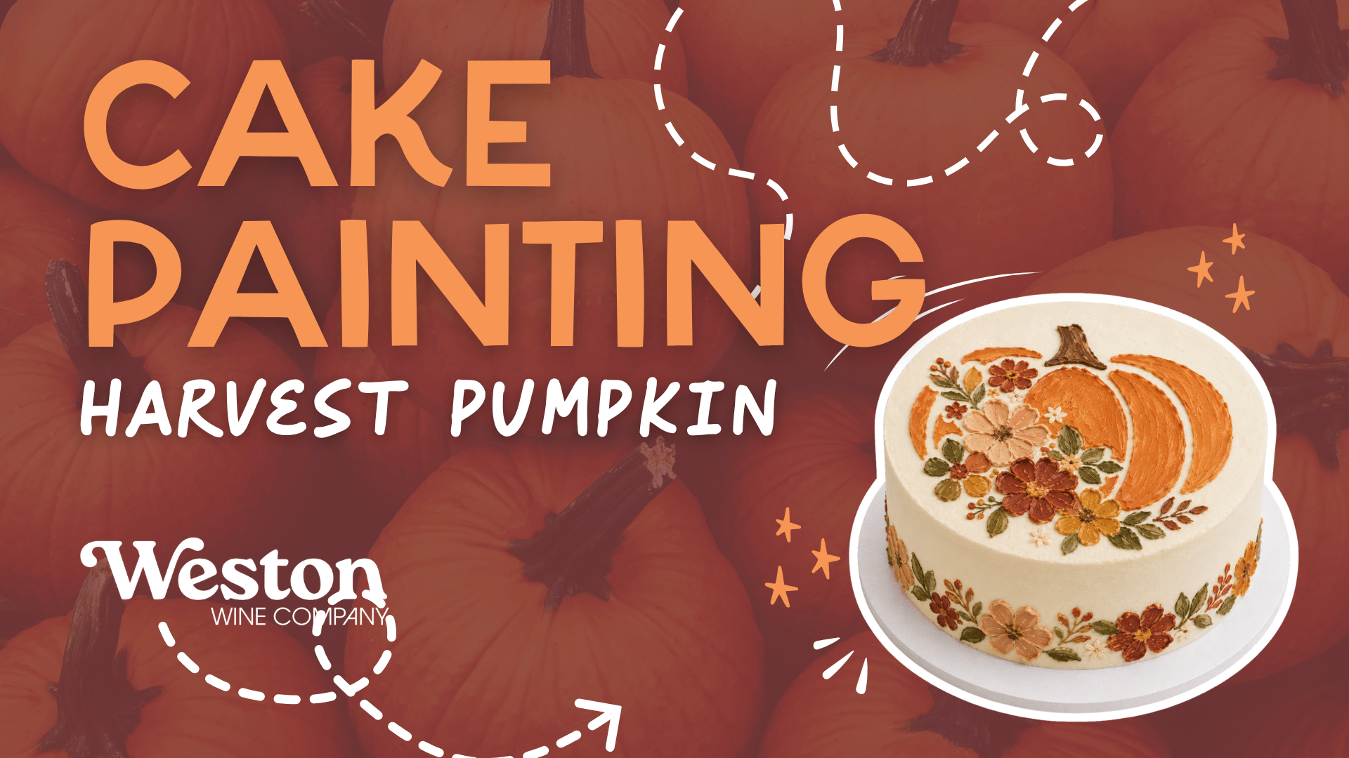Harvest Pumpkin Cake Painting