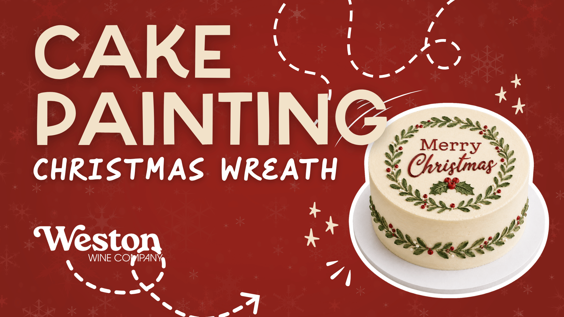 Christmas Wreath Cake Painting
